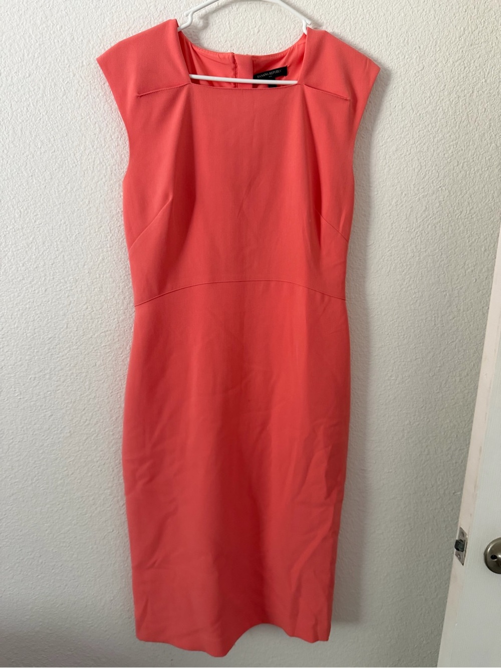 Banana Republic Coral-Orange Cap Sleeve Sheath Dress